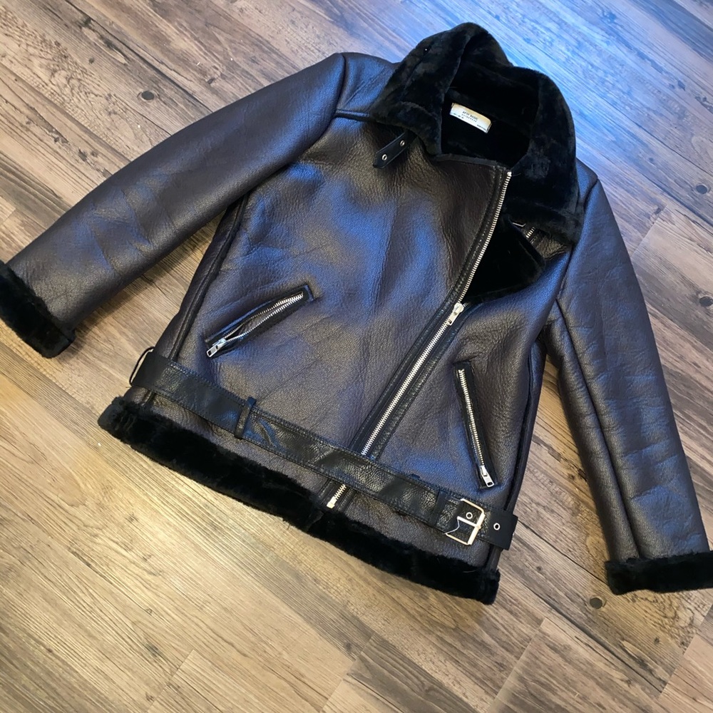 Faux Leather, Faux Fur Coat